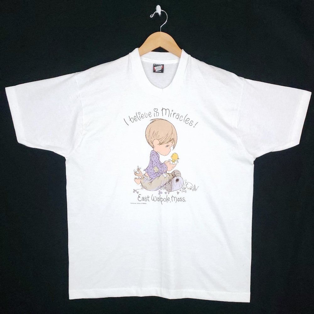 Vintage 80s Precious Moments I Believe in Miracles Screen Stars T-shirt